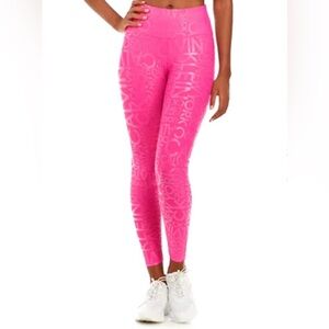 Calvin Klein Performance High Waisted 7/8 Leggings. Metallic Pink. Size Small.
